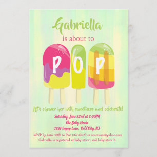 Ready To POP  Ice Pops Baby Shower Invitation