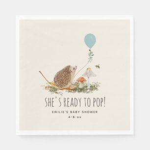 Ready to Pop Mushrooms Hedgehog Balloon Boy Napkin