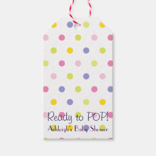 Ready to POP! Pastel Polka Dot Baby Shower Gift Tags