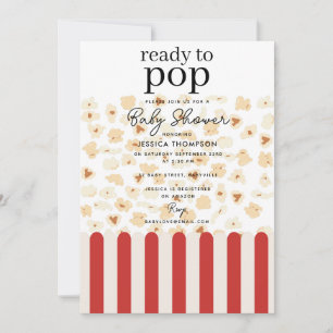 Ready to Pop Popcorn Baby Shower Invitation