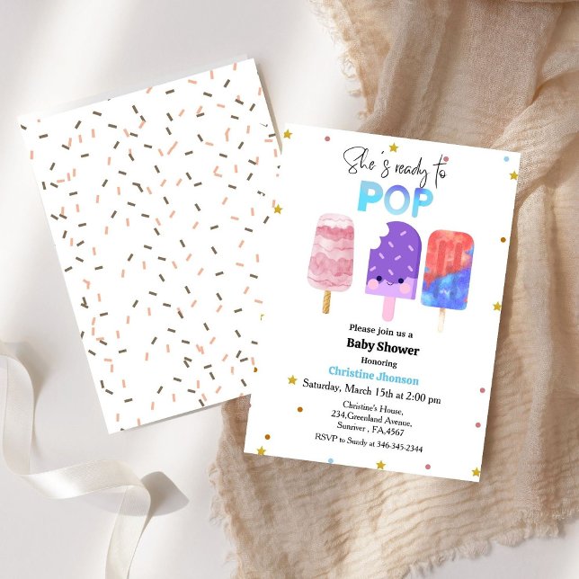 Ready to pop Popsicle baby shower Invitation (Creator Uploaded)