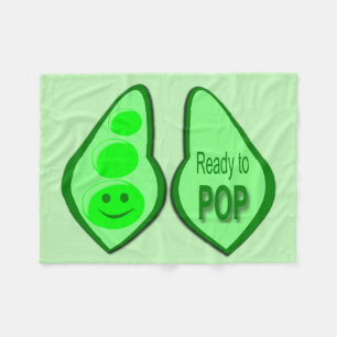 Ready to Pop Pregnant Green Pea Fleece Blanket
