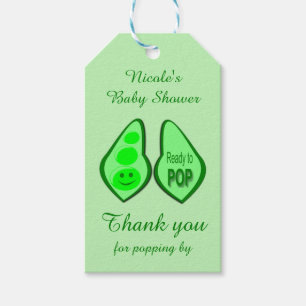 Ready to Pop Pregnant Green Pea Gift Tags