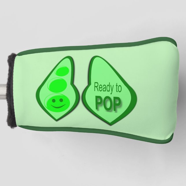 Ready to Pop Pregnant Green Pea Golf Head Cover (Front)