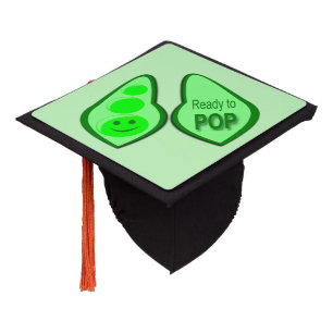 Ready to Pop Pregnant Green Pea Graduation Cap Topper
