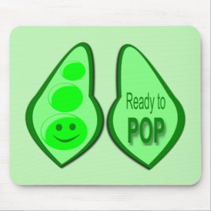 Ready to Pop Pregnant Green Pea Mouse Pad