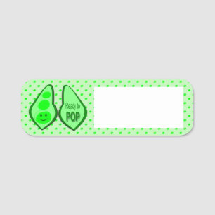 Ready to Pop Pregnant Green Pea Name Tag