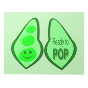 Ready to Pop Pregnant Green Pea Notepad