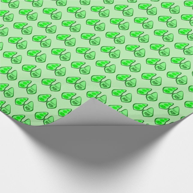 Ready to Pop Pregnant Green Pea Wrapping Paper (Corner)