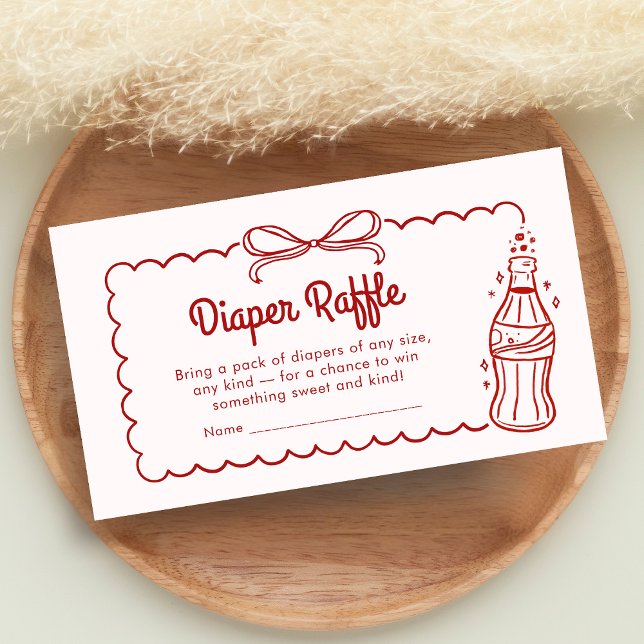 Ready to Pop Soda Baby Shower Diaper Raffle Enclosure Card (She's Ready to Pop Baby Shower Diaper Raffle)