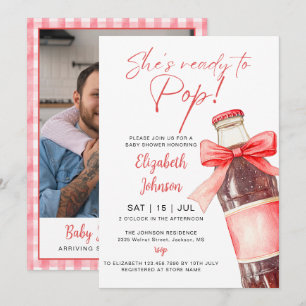 Ready To Pop Soda Bottle Baby Shower Photo Invitation