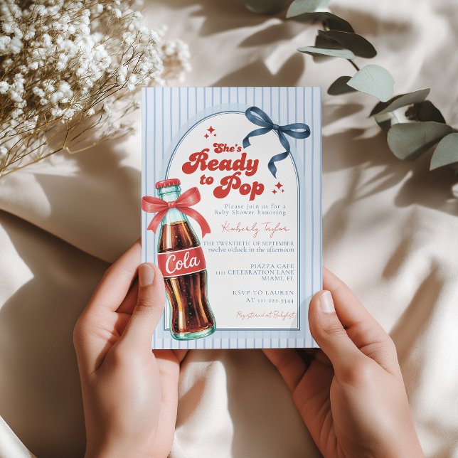 Ready to Pop Soda Boy Baby shower Invitation (Créateur téléchargé)