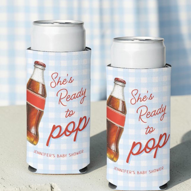 Ready To Pop Soda Pop Cola Boy Baby Shower Seltzer Can Cooler (Creator Uploaded)