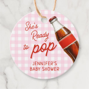 Ready To Pop Soda Pop Cola Girl Baby Shower Favour Tags