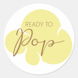 Ready to Pop Yellow Popcorn Kernel Classic Round Sticker