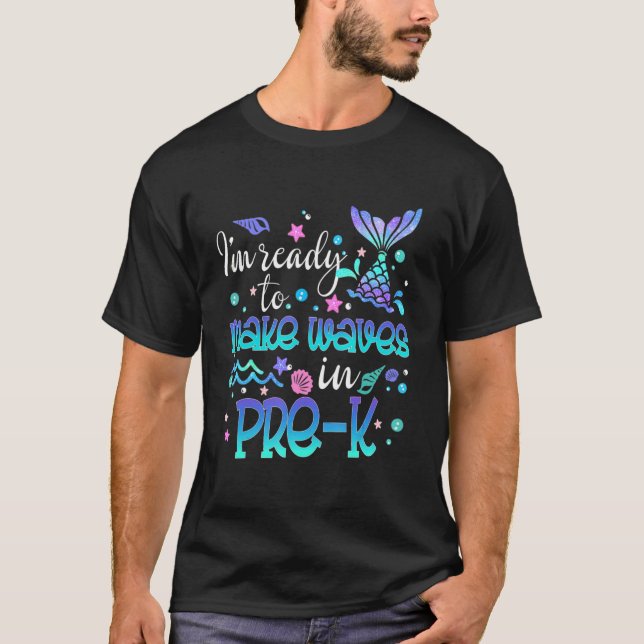 Ready To Pre Kinder Mermaid Mermazing Back To Scho T-Shirt (Front)
