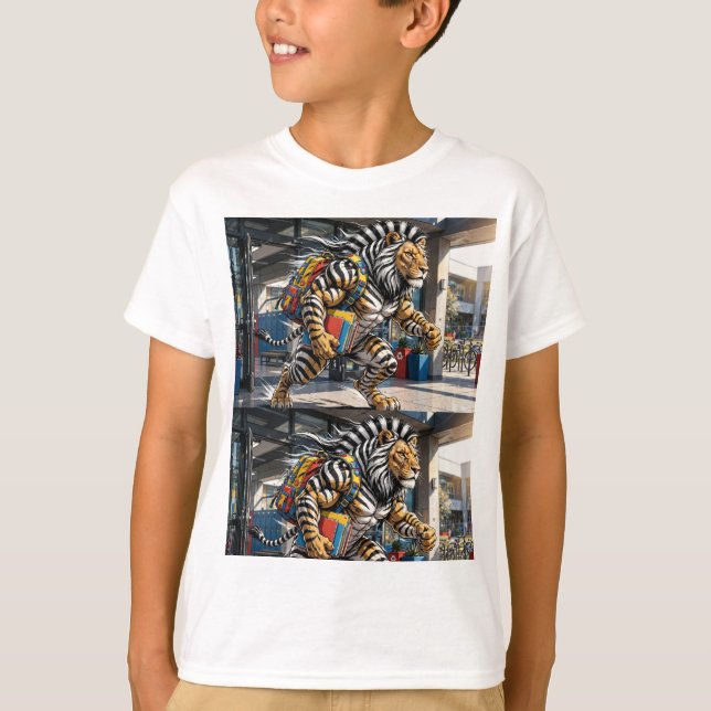 Ready To Roar Into Learning | Tiger-Lion School  T-Shirt (Front)