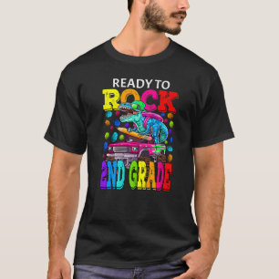 Ready To Rock 2nd Grade Monster Truck Dinosaur Boy T-Shirt