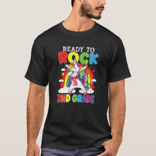Ready To Rock 2nd Grade Unicorn Girls Kids Back To T-Shirt