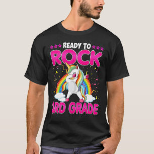 Ready To Rock 3rd Grade Dabbing Unicorn Back To Sc T-Shirt