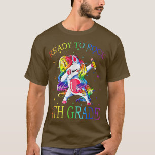 Ready To Rock 4th Grade Dabbing Unicorn Back To Sc T-Shirt