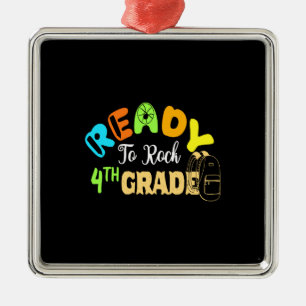 Ready To Rock 4th Grade Metal Ornament