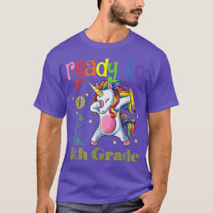Ready To Rock 6th Grade Dabbing Unicorn Back To Sc T-Shirt