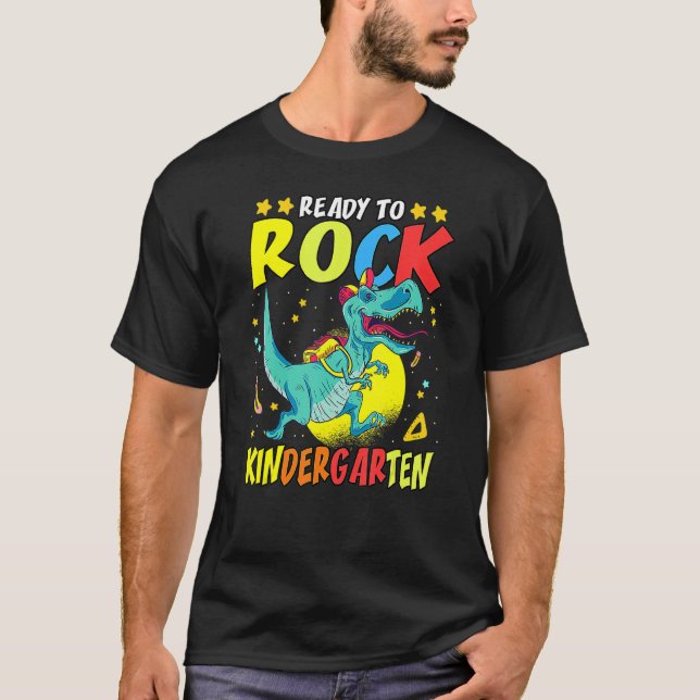 Ready To Rock Kindergarten Dinosaur Rex Kinder T-Shirt (Front)