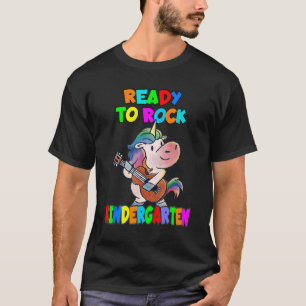Ready To Rock Kindergarten Unicorn With Guitar Pre T-Shirt