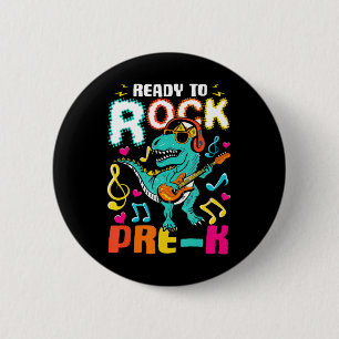 Ready To Rock PreK Dinosaur Back To School Boys Ki 2 Inch Round Button