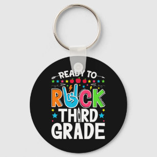 Ready To Rock Third Grade Funny First Day Back To Keychain
