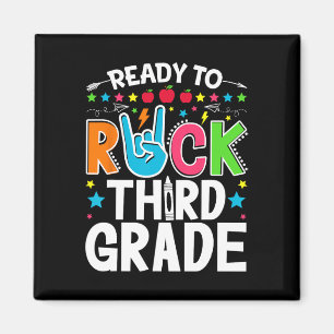 Ready To Rock Third Grade Funny First Day Back To Magnet
