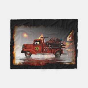 Ready to Roll in Vegas-Fire Truck Fleece Blanket