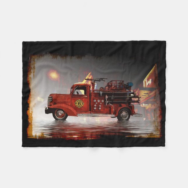 Ready to Roll in Vegas-Fire Truck  Fleece Blanket (Front (Horizontal))