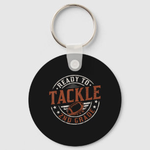 Ready To Tackle 2nd Grade Football Back To School Keychain