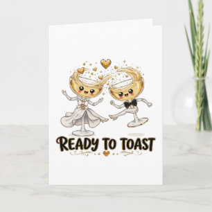Ready To Toast Wedding Couple Invitation