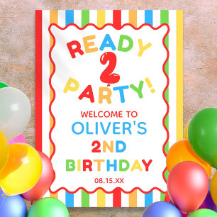 Ready Two Party 2nd Birthday Fun Welcome Sign