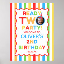 Ready Two Party 2nd Birthday Photo Welcome Sign
