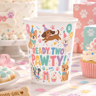 Ready Two Pawty Puppy Dog 2nd Birthday Party Paper Cups