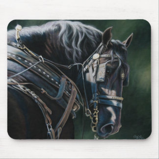 Ready & Willing Black Percheron Draught Horse Mouse Pad