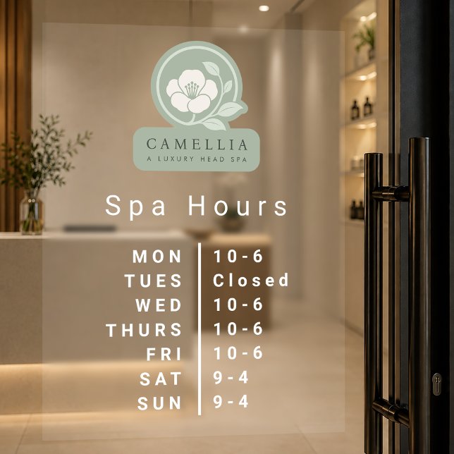 Readymade Logo Spa Store Hours Window Cling (Creator Uploaded)