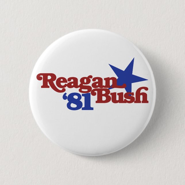 Reagan Bush 81 2 Inch Round Button (Front)