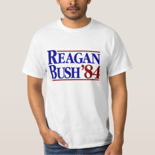 REAGAN BUSH 84 Political Election Retro Republican T-Shirt