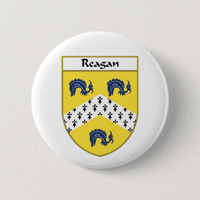 Reagan Coat of Arms/Family Crest 2 Inch Round Button (Front)