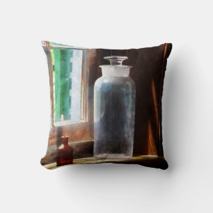 Reagent Bottle and Small Brown Bottle Throw Pillow