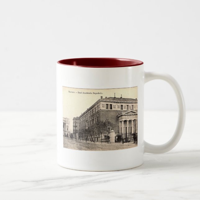 Real Academia Espanola Language Academy in Madrid Two-Tone Coffee Mug (Right)