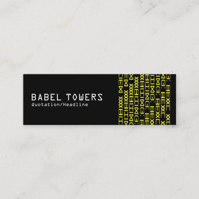 Real Alien Writing Mini Business Card (Front)