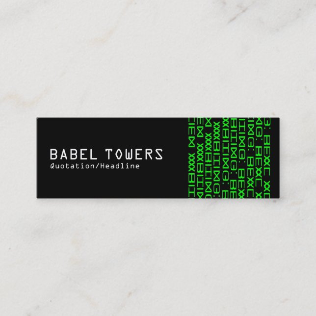 Real Alien Writing Mini Business Card (Front)