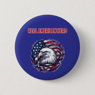 Real American Hero Patriot Courage Design 2 Inch Round Button