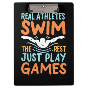 Real Athletes Swim Clipboard